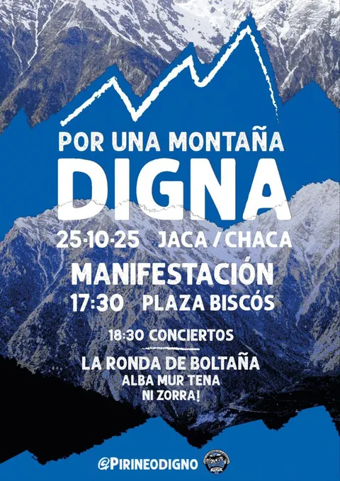 Cartel de la manifestación del 25 de octubre en Jaca