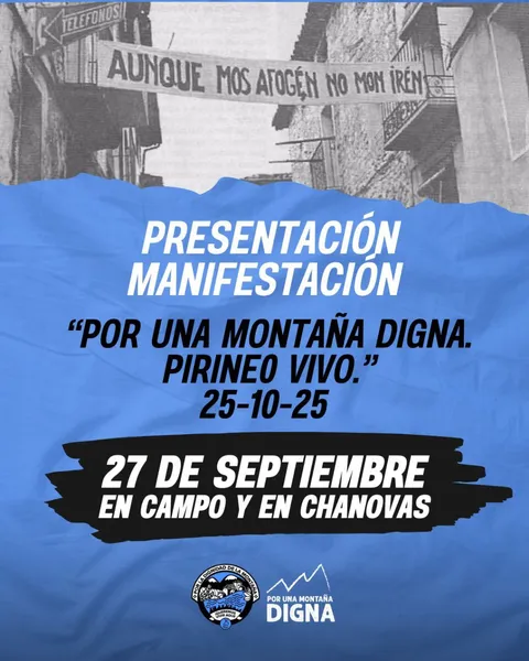 Cartel de las reivindicaciones Por una Montaña Digna